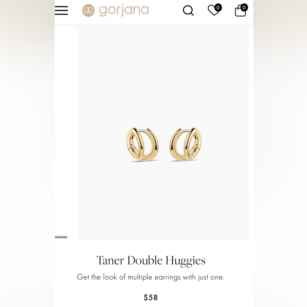 Gorjana Taner Double Huggies Gold Earrings